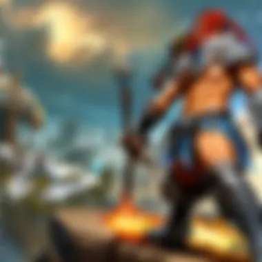 Epic Battle in World of Warcraft Fantasy Warrior wielding a glowing sword in battle
