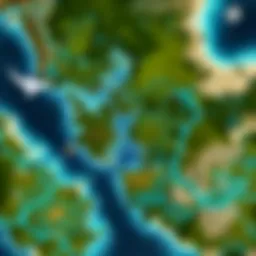 Map showcasing flight paths in Azeroth