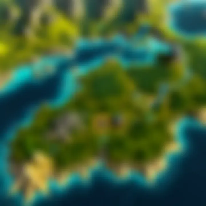 Scenic view from a flight path in the game