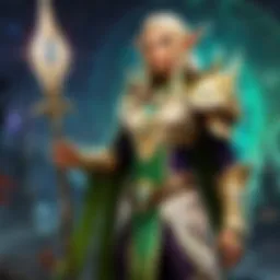 Mystical Elven Enchanter in Shadowy Glade