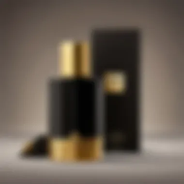 Sleek Minimalist Cologne Container in Black and Gold