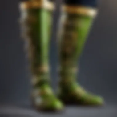 Frog leg boots in ornate design