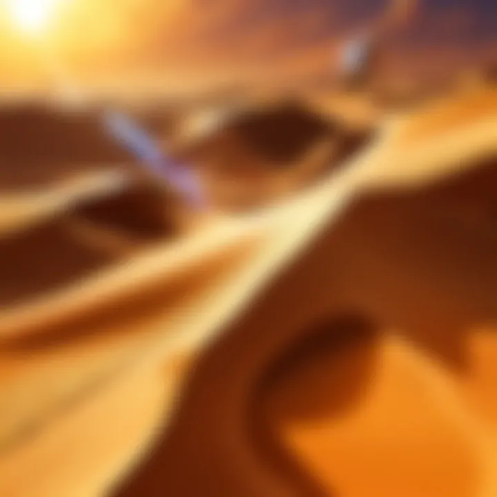 Gale force winds sculpting sand dunes in the desert