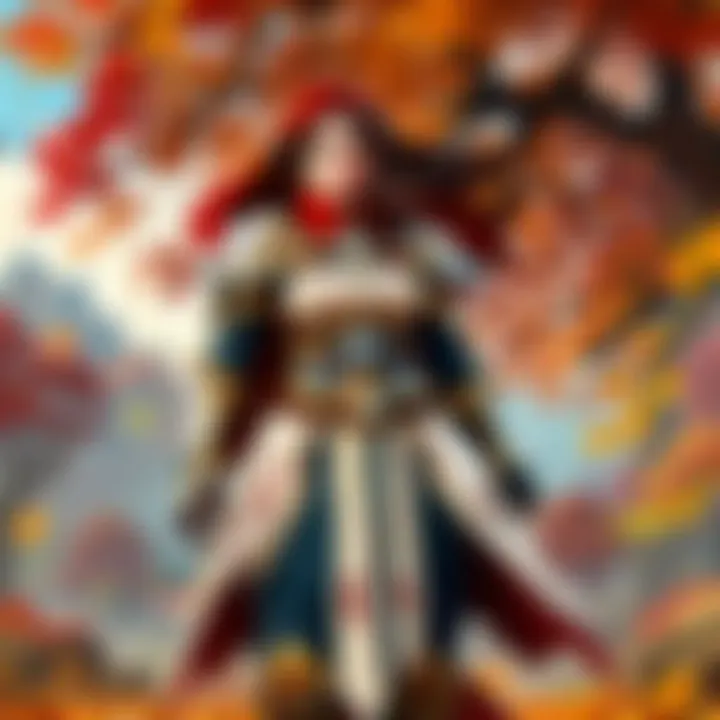 Gust of wind dancing with vibrant autumn leaves