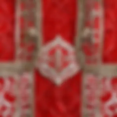 Historical Red Girdle Embroidery Details