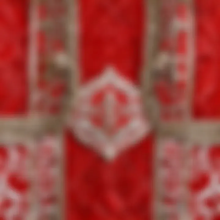 Historical Red Girdle Embroidery Details