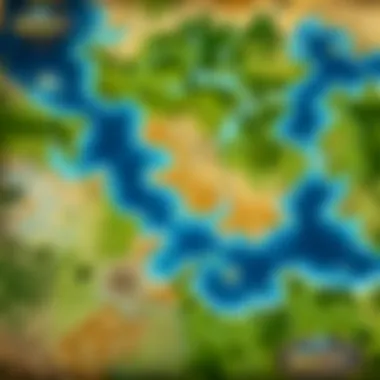 Illustration of intricate World of Warcraft map with various zones