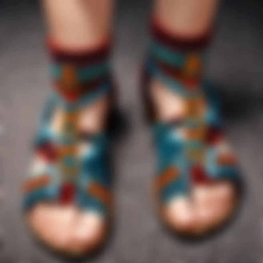 Elegant knitted sandal with intricate stitching
