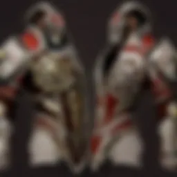 Armor-clad warrior standing triumphantly in Landing Leathers