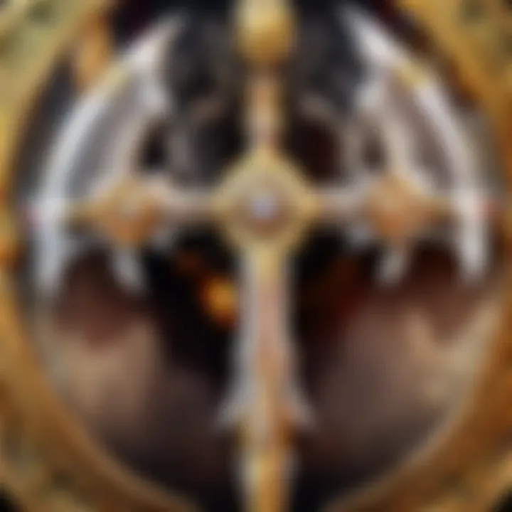 A detailed close-up of a legendary artifact being crafted.