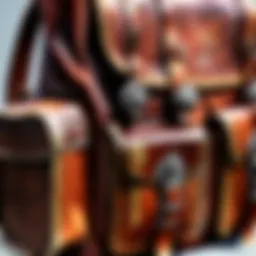 Luxurious leather backpack with intricate stitching