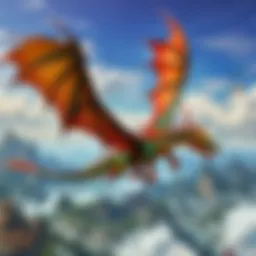Majestic dragon kite soaring amidst the clouds