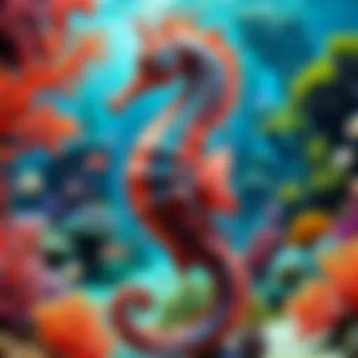 Majestic Seahorse in Vibrant Coral Reef