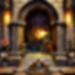 A group of players strategizing before entering a dungeon