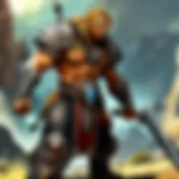 A warrior character engaging in combat