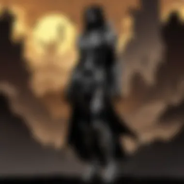 Silhouette of Fashion Model casting shadow on high fashion backdrop