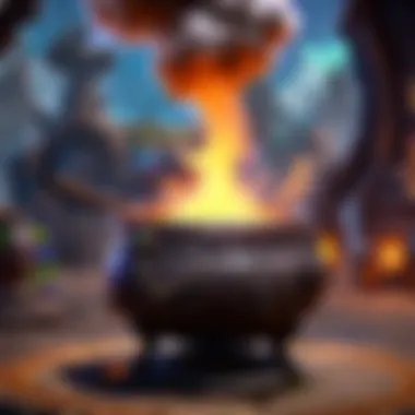 Mysterious Smoke Swirling Around Potion Cauldron