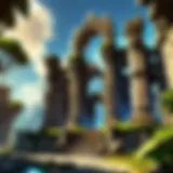 Mystical Elven Ruins in World of Warcraft Universe