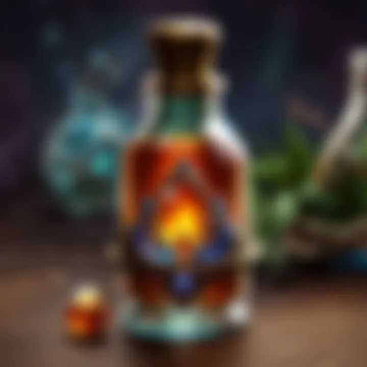 Mystical Glowing Elixir in a Crystal Vial