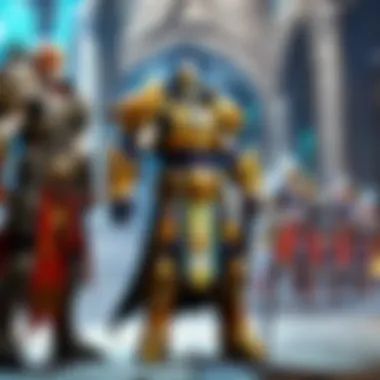 Guardians of Justice in Court A Paladin standing resolute in a court of justice, symbolizing the balance between law and virtue.