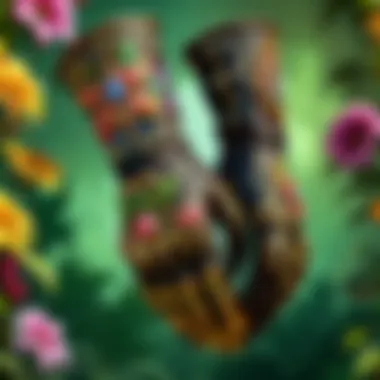 Floral Symphony Customized gardening gloves in vibrant floral design