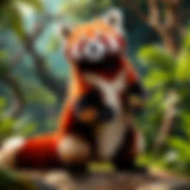 Graceful Red Panda in its Indigenous Environment Majestic Red Panda in Natural Habitat