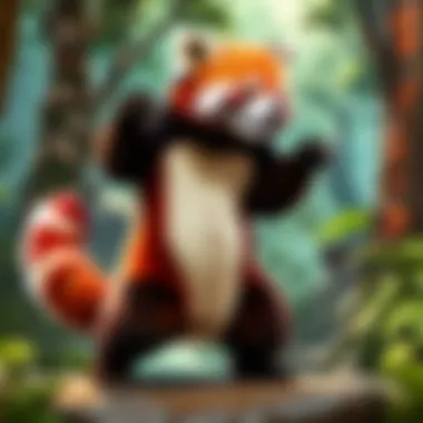 Captivating Red Panda Engaging in Playful Behavior Red Panda Playful Interaction