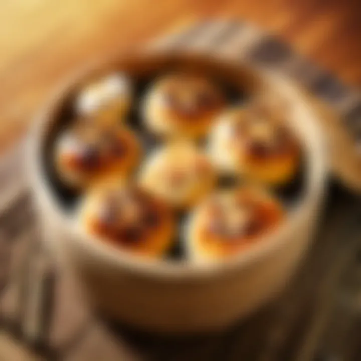 Traditional redbean buns displayed on a bamboo steamer