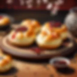 A close-up view of soft, fluffy redbean buns adorned with sesame seeds