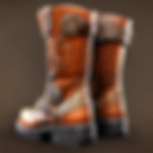 Close-up of the intricate stitching on renegade boots