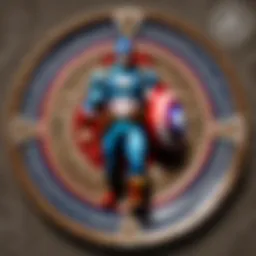 Artistic rendering of rogue Captain America plate with intricate designs