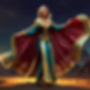 Enchanting Silk Cape Dance in Breeze Silk cape swirling in a magical breeze