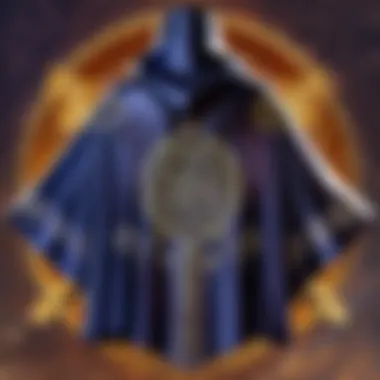 Mystic Runes Adorning Silk Cape Elegant silk cape with mystic runes