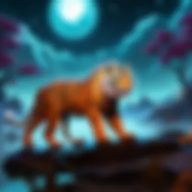 Celestial Night Reflection Spectral Tiger Gazing at Starlit Sky