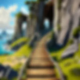 A majestic ramp leading to a cliff in Azeroth, illustrating the epic landscapes of World of Warcraft.