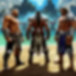 A diverse group of players strategizing together in a virtual realm.