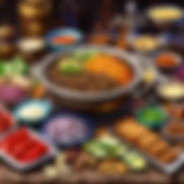 Display of a variety of ingredients available for cooking in the game