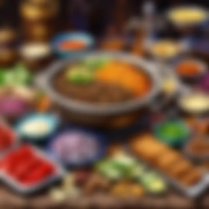 Display of a variety of ingredients available for cooking in the game