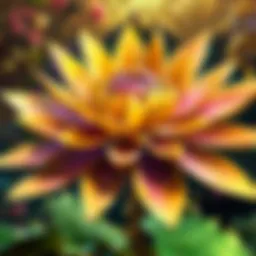 The vibrant petals of the Golden Lotus flower