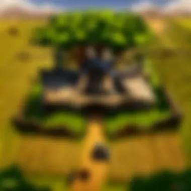 Diverse Farm Landscape A vibrant depiction of a thriving farm landscape in World of Warcraft, showcasing diverse crops and wildlife.