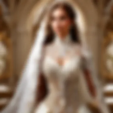 Intricate Embroidery Work Classic white wedding dress with intricate embroidery