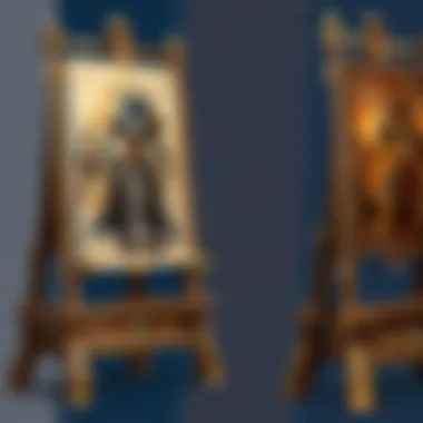 Precision in Adjustment Artist adjusting easel for optimal use