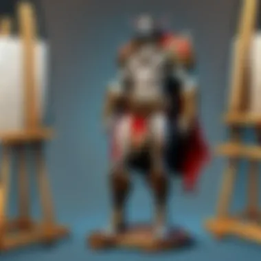 Creative Expression Artist painting on easel