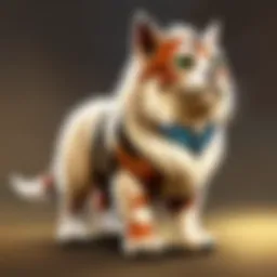 A diverse collection of virtual pets in the game