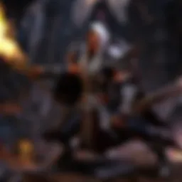 A mystical depiction of the Dark Summoner casting spells