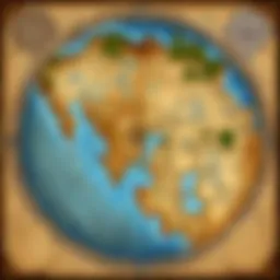 Detailed map of Azeroth highlighting coordinate systems