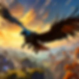 Illustration of a majestic flying mount in Shadowlands