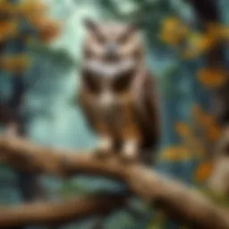 Majestic Owl Perched on Branch