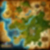 Fantasy world map illustration