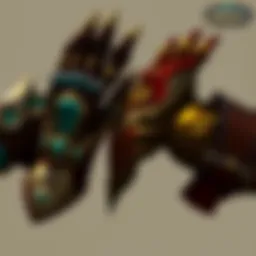 Detailed depiction of various glove designs in World of Warcraft